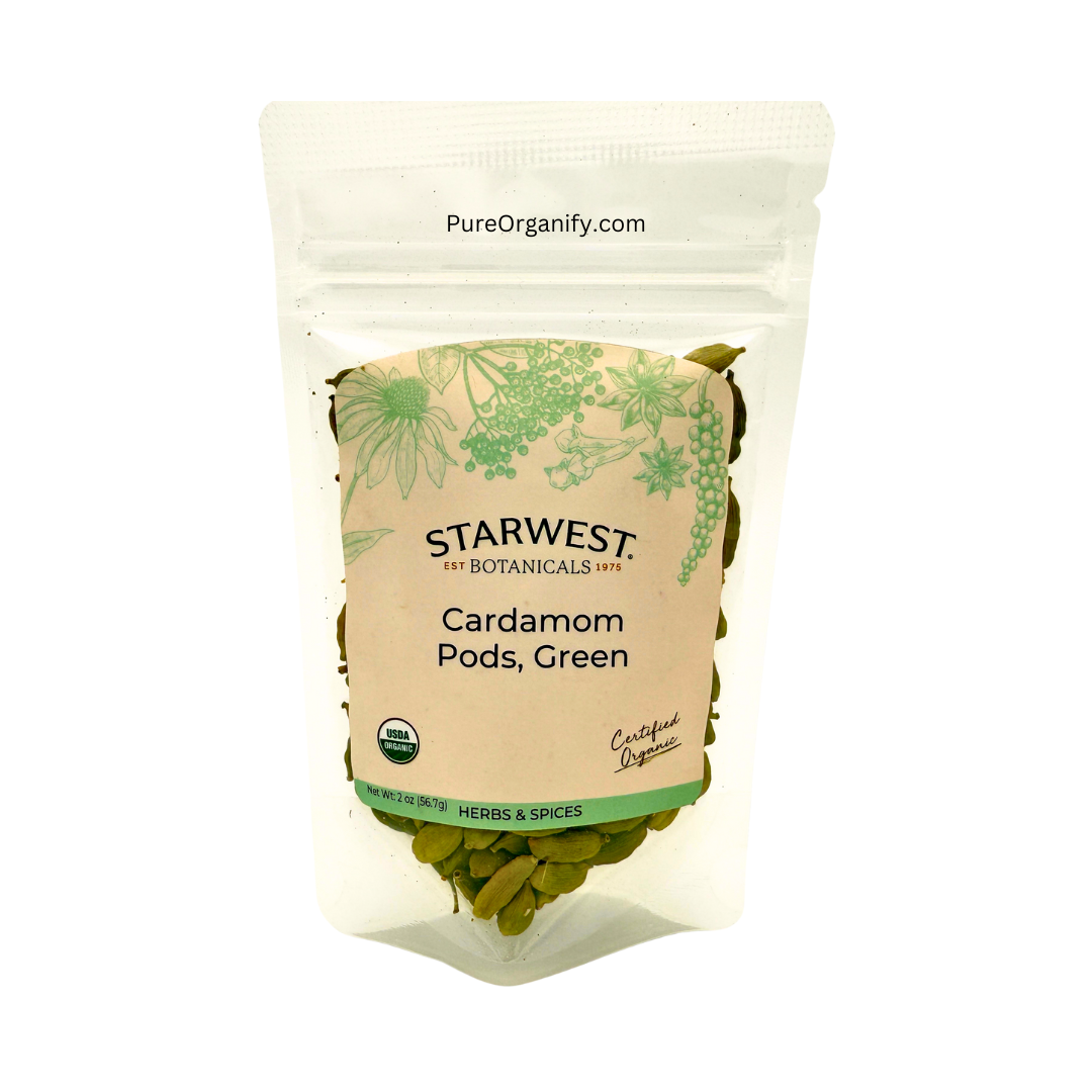 Cardamom Pods, Green, Small Elaichi, Organic