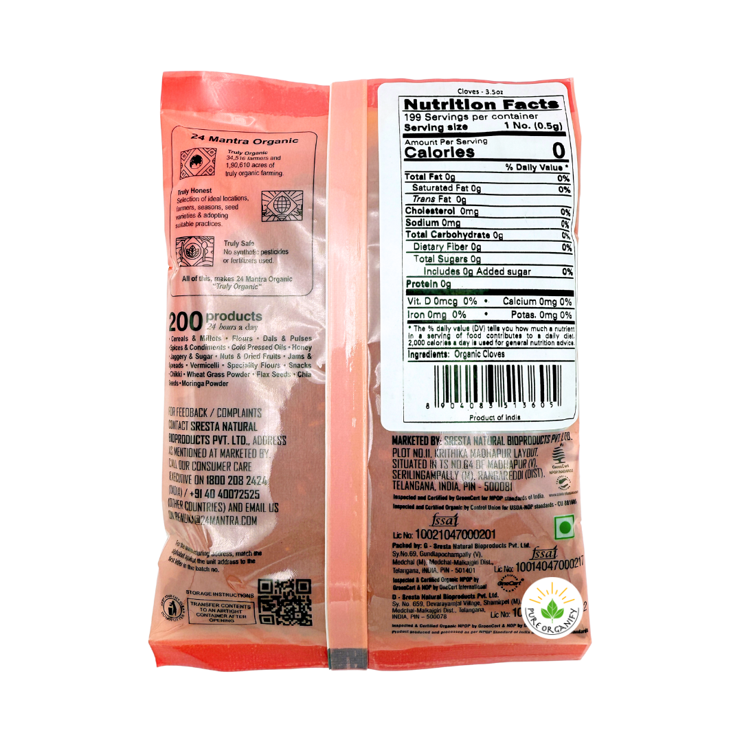 Cloves, Laung, Organic, 24 Mantra