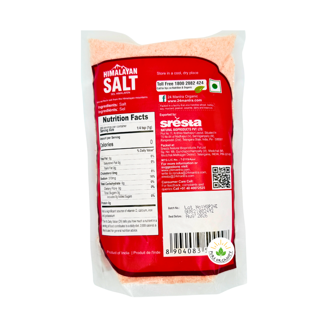 Himalayan Pink Salt Powder, Sendha Namak, Natural, 24 Mantra