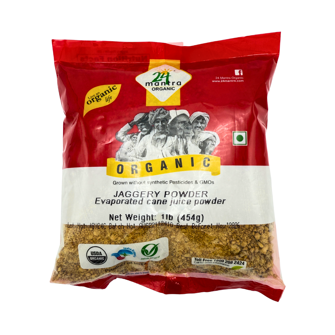 Jaggery Powder, Dried Sugarcane Juice, Organic, 24 Mantra