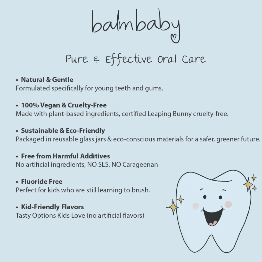 Balm Baby Kids Natural Fluoride-Free Toothpaste - Pump Bottle