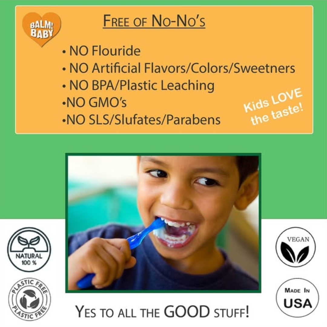 Balm Baby Kids Natural Fluoride-Free Toothpaste - Pump Bottle