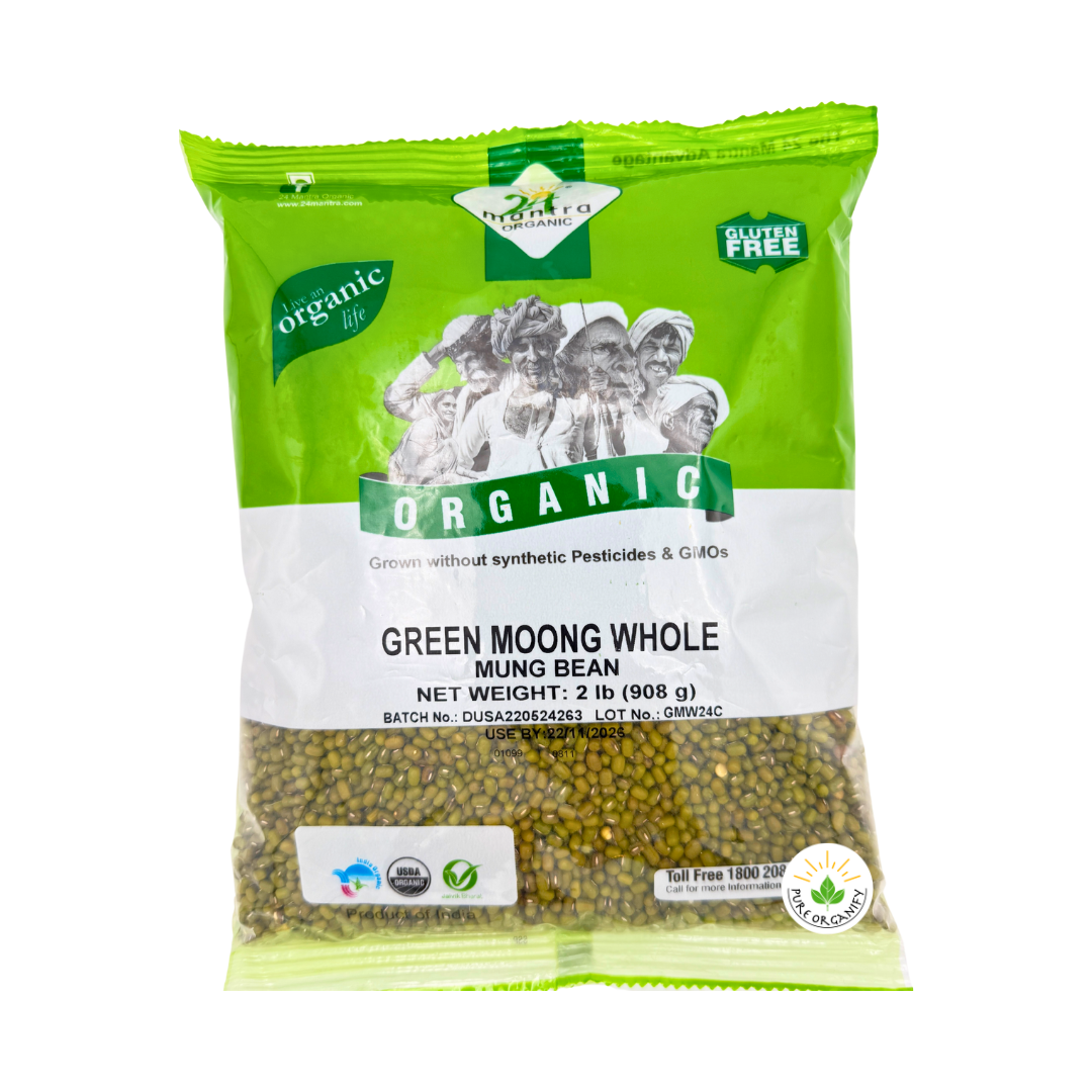 Moong/Mung Dal (Green), Green Gram, Whole, Organic, 24 Mantra