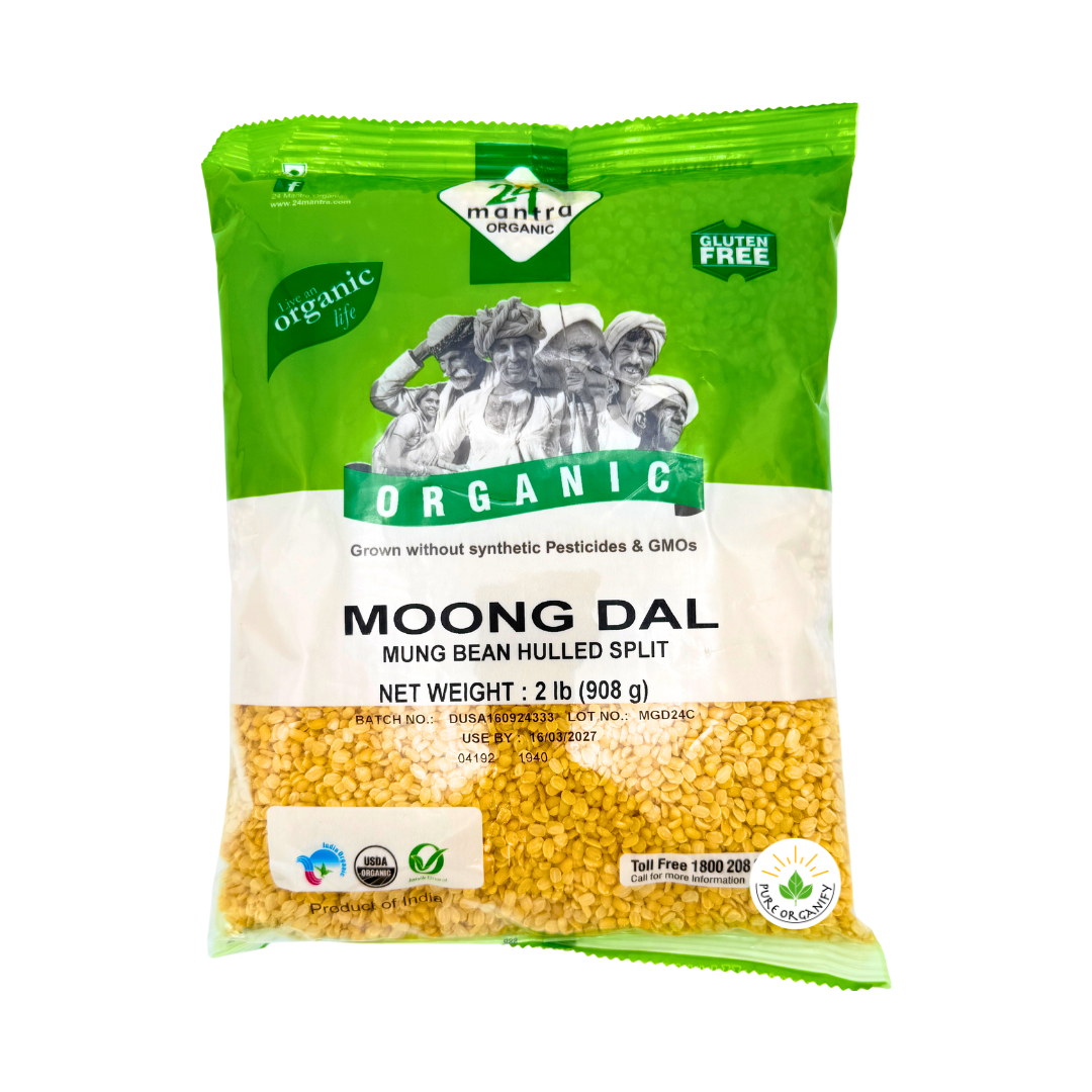 Moong/Mung Dal (Yellow), Green Gram, Split Without Shell, Organic, 24 Mantra