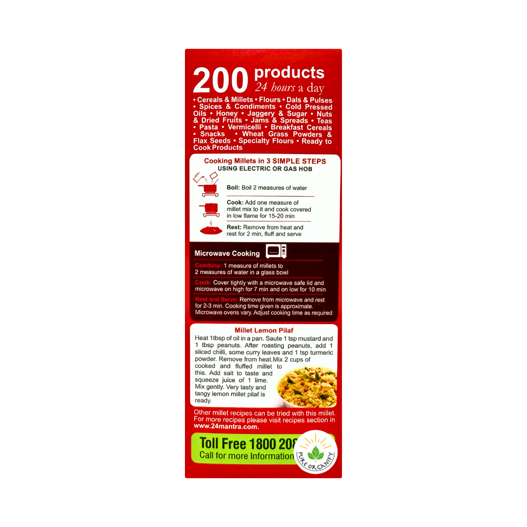 Pearled Foxtail Millet, Kangni, Whole Grain, 24 Mantra