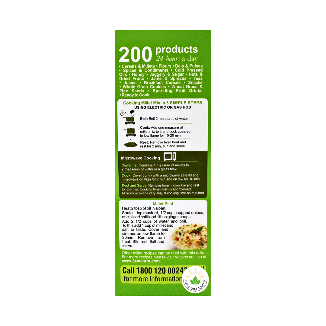 Pearled Mixed Millet, Whole Grain Blend, 24 Mantra