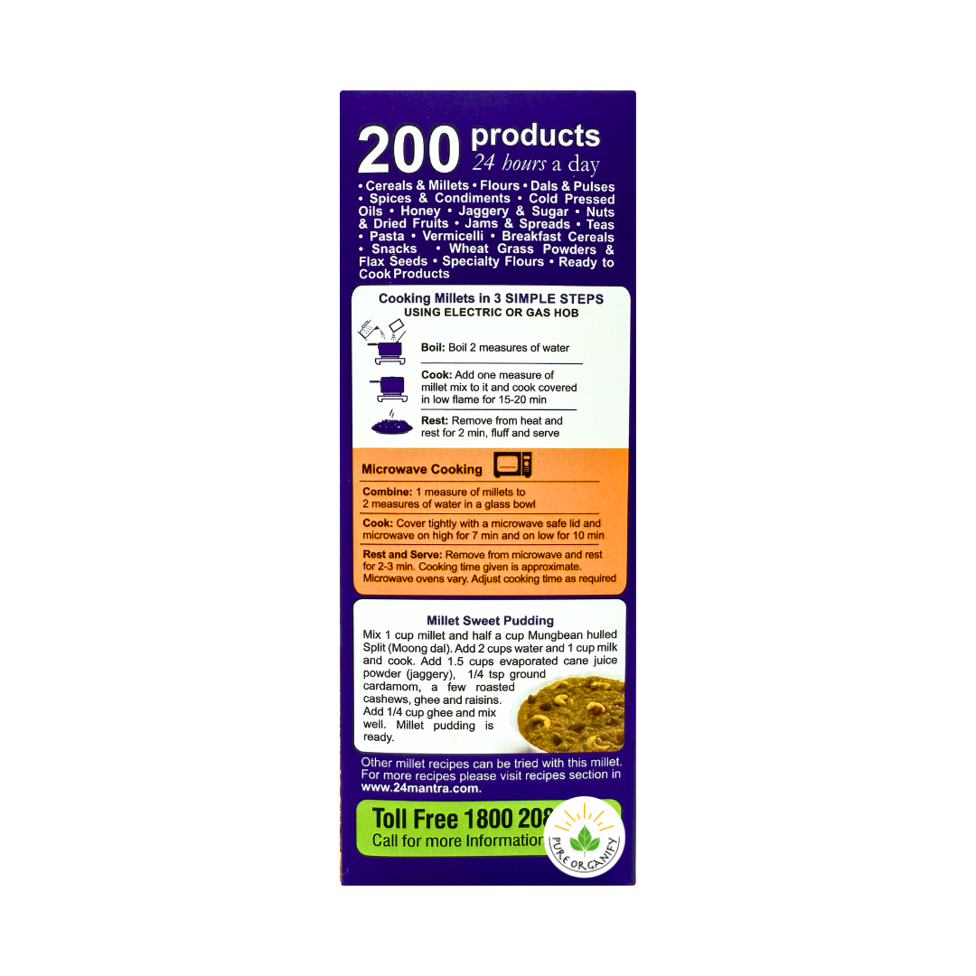 Pearled Barnyard Millet, Sanwa Grain, Whole Grain, 24 Mantra