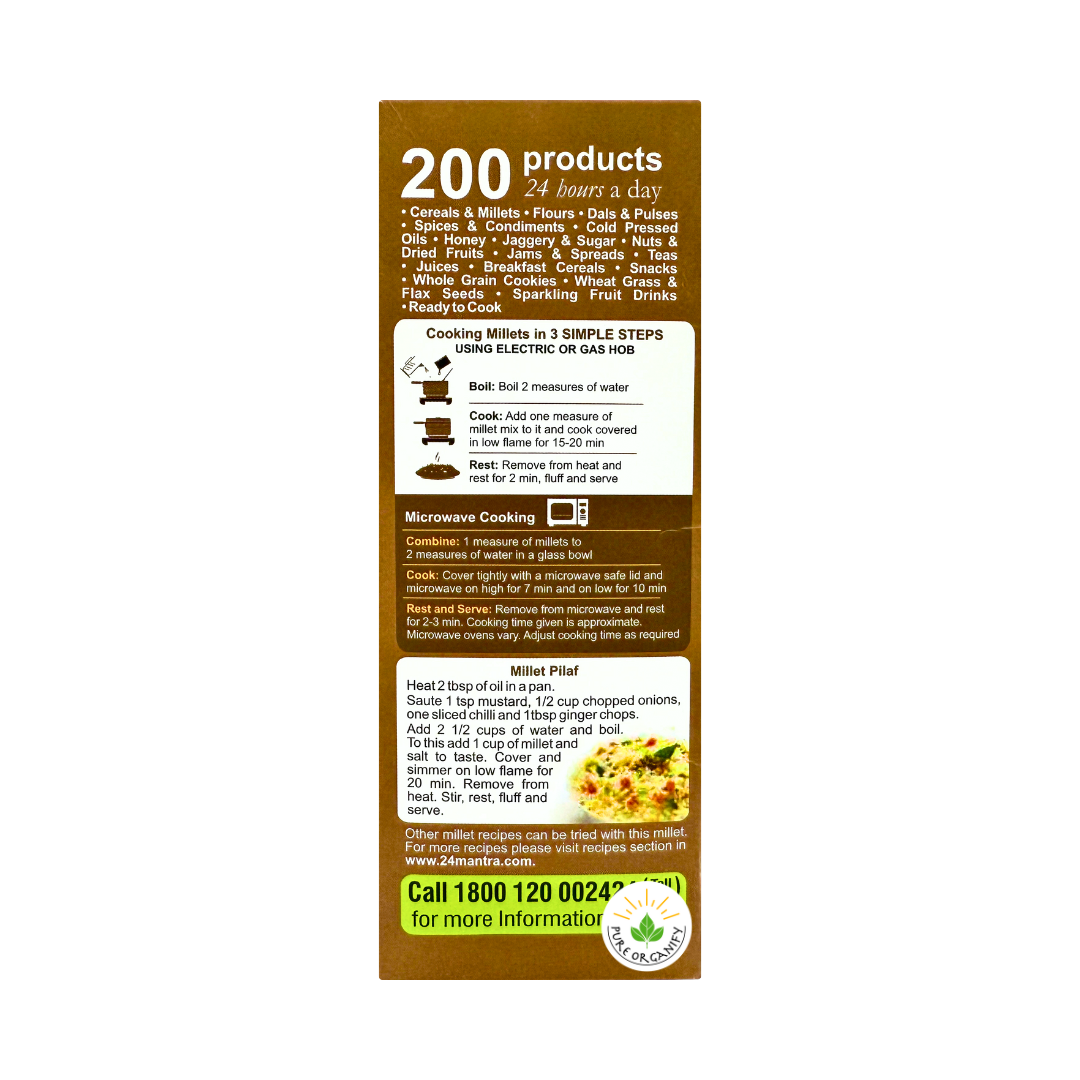 Pearled Little Millet, Kutki, Whole Grain, 24 Mantra