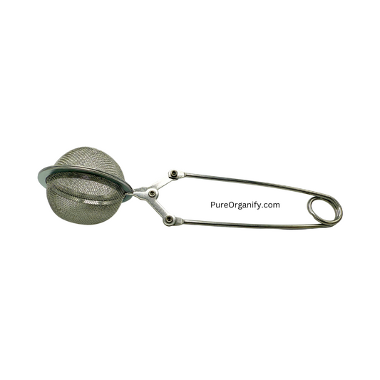 Tea Infuser 1.75 inch D Mesh Ball, with Spring Action Handle (6.25 inch L), Stainless Steel