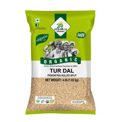 Toor/Arhar Dal (Yellow), Pigeon Pea, Split Without Shell, Organic, 24 Mantra