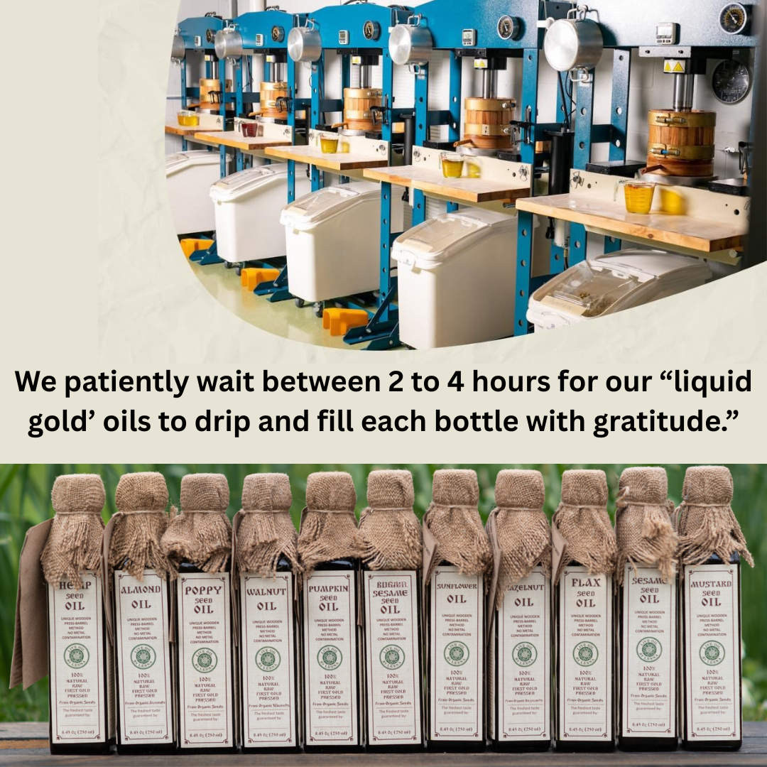 Raw, Organic Cold-Pressed Nut & Seed Oils (Food Grade) - Live Oil by Lesna (Almond, Walnut, Sesame, Mustard & More)