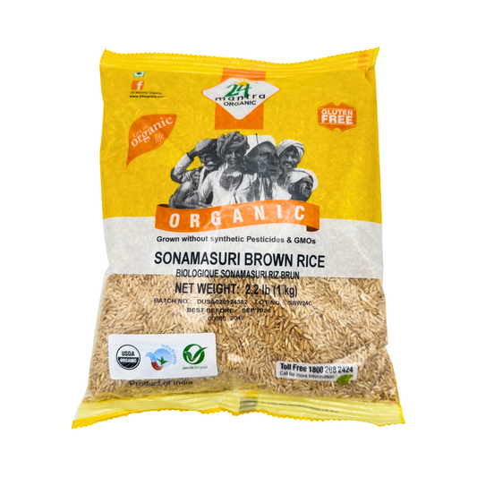 Sonamasuri Brown Rice, Organic, 24 Mantra